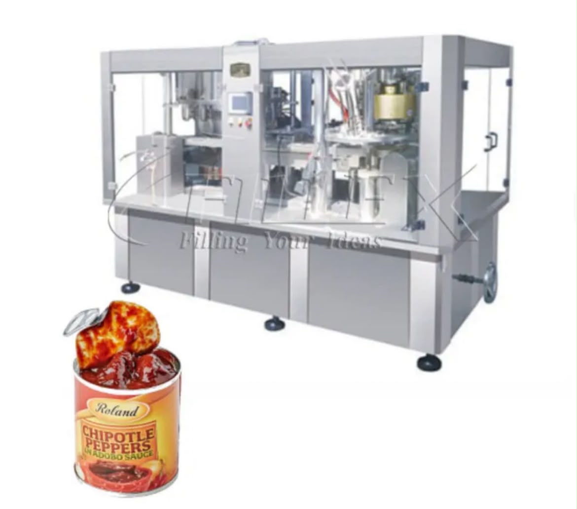 Automatic CAN Beverage Tomato Sauce Food Cans Production Line Filling Capping Machine